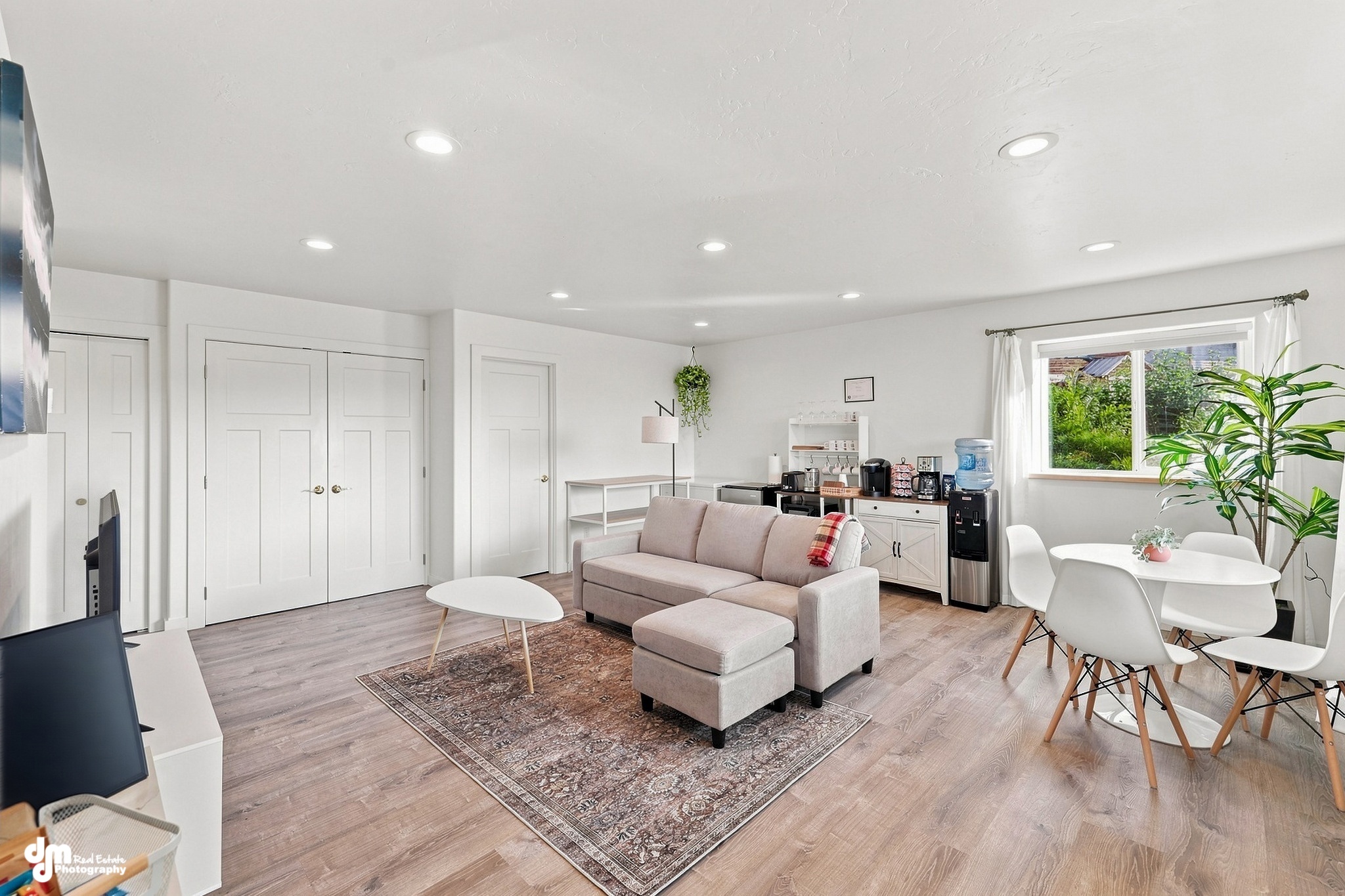 Living room and kitchenette